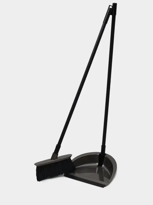 Щётка для пола с совком и кромкой Svip &laquo;Классика&raquo;, пластик, 8&times;24&times;88 см, серый