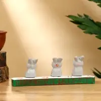 Сувенир «Зайки на скамейке», 18×4×6 см, дерево