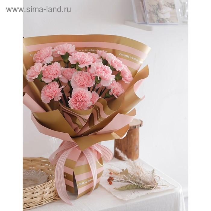 Пленка матовая для цветов Пленка матовая для цветов "Бостон", серый - розовый, 57 см х 5 м