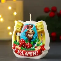 Свеча новогодняя "Подкова. Удачи" 6х2,8х6 см