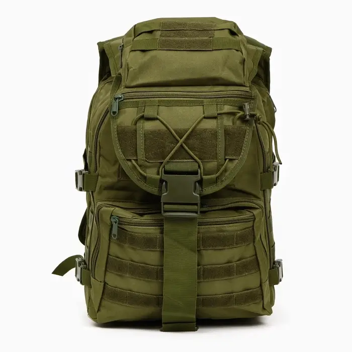 Рюкзак тактический туристический Storm tactic, 40 л, с карманами, однотонный, оливковый