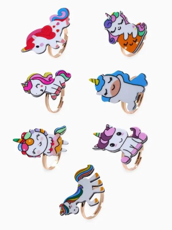 Кольцо &laquo;Выбражулька. Единороги&raquo;, форма МИКС, разноцветное, безразмерное