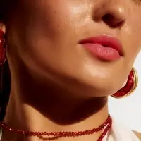 Серьги-кольца акрил &laquo;Тренд&raquo;, бордовые в золоте