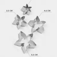 Формы для печенья &laquo;Лепестки розы&raquo;, набор 4 шт., металл, серебристые