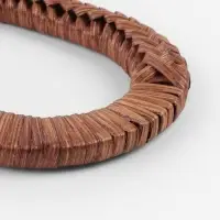 Ручки для сумок деревянные, плетёные, d=9.8&times;5.9 / 13.5&times;9.5 см, 2 шт., коричневые