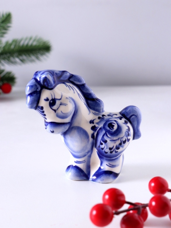 Сувенир Конь Лёша, 9х8,5х4 см, гжель Сувенир Конь Лёша, 9х8,5х4 см, гжель