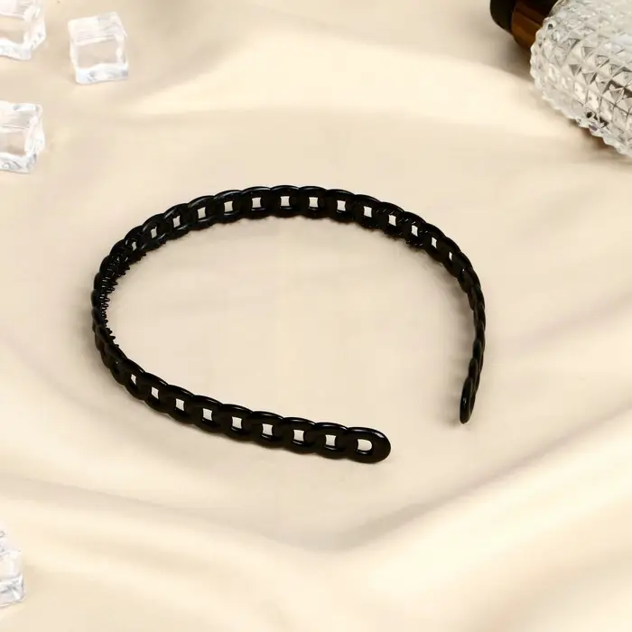 Ободок для волос «Ночка», большие звенья, 1 см, чёрный Ободок для волос «Ночка», большие звенья, 1 см, чёрный