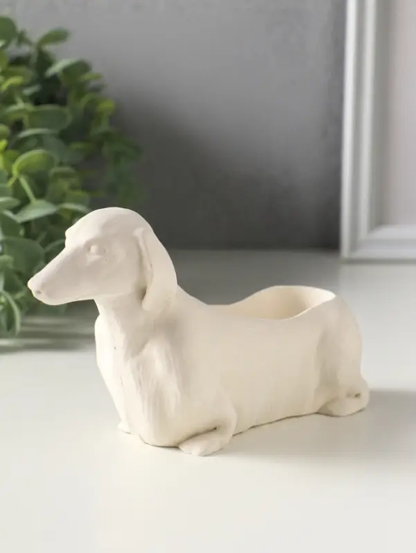 Подставка для мелочей &laquo;Такса&raquo;, 10&times;15&times;5 см, гипс