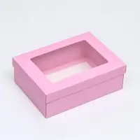 Коробка подарочная складная, упаковка, &laquo;Розовая&raquo;, с окном 21&times;15&times;7 см