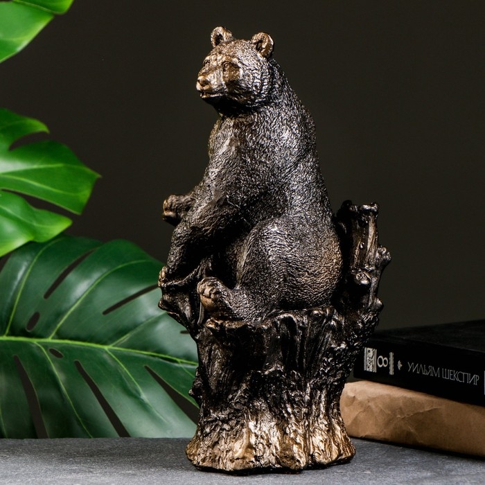 Копилка Копилка "Мишка на пне" бронза, 31см