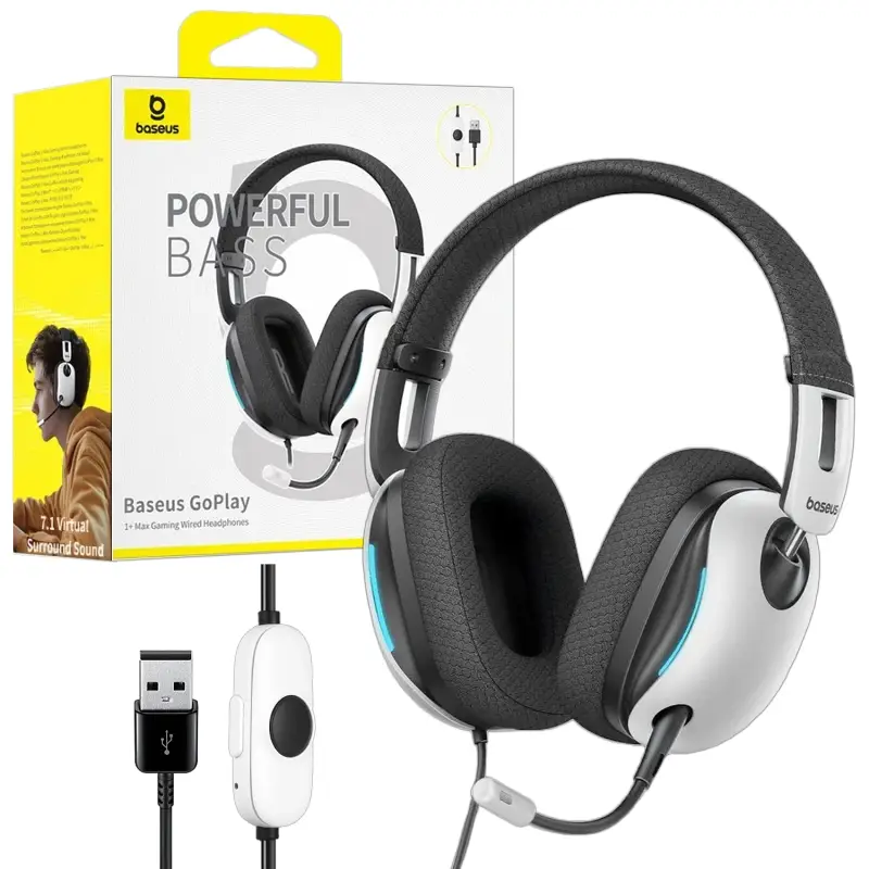 Проводные игровые наушники Baseus GoPlay 1+ Max Moon White A00181003213-00 (USB) Проводные игровые наушники Baseus GoPlay 1+ Max Moon White A00181003213-00 (USB)