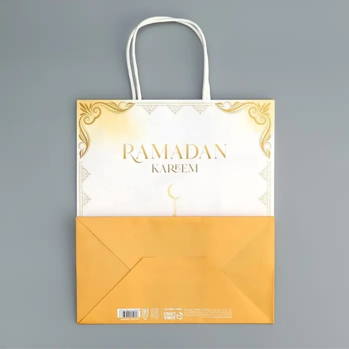 Пакет подарочный крафтовый &laquo;Рамадан&raquo;, Ramadan kareem, 22&times;25&times;12 см
