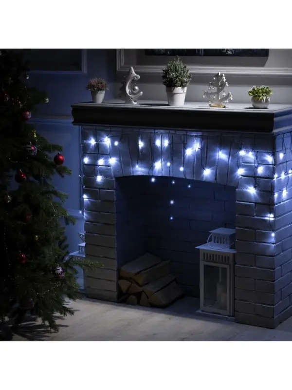 Гирлянда &laquo;Бахрома&raquo; 3&times;0.5 м, IP20, тёмная нить, 80 LED, свечение белое, 8 режимов, 220 В