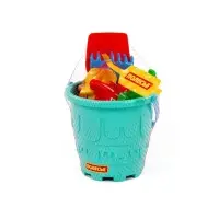 Набор игрушек для песочницы, 7 предметов: ведро, лопатка, грабельки, формочки, МИКС