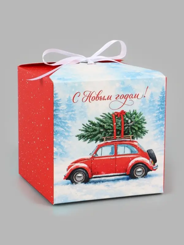 Коробка складная &laquo;С Новым годом&raquo;, 14&times;14&times;14 см