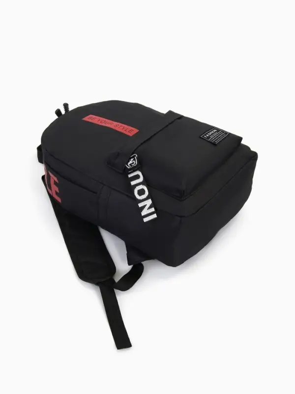 Рюкзак молодёжный на молнии, с карманами, размер 27&times;10&times;37.5 см, чёрный