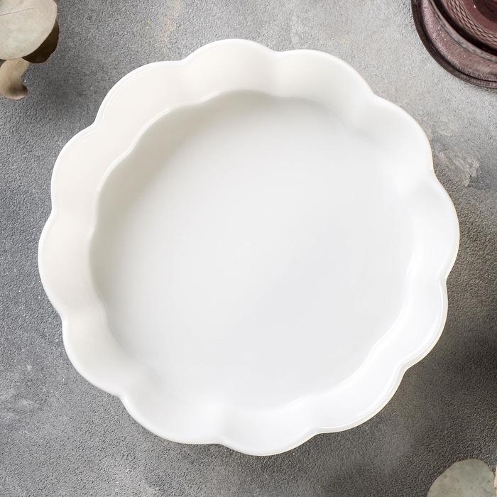 Блюдо фарфоровое для запекания Magistro «Флора», d=18 см, цвет белый Блюдо фарфоровое для запекания Magistro «Флора», d=18 см, цвет белый