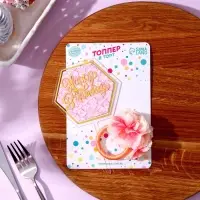 Топперы для торта «С днём рождения» 1 шт., кольцо для салфеток 1 шт., МИКС