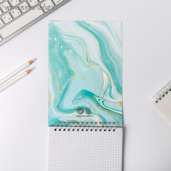 Блокнот с тиснением на гребне А5, 40 листов BLUE