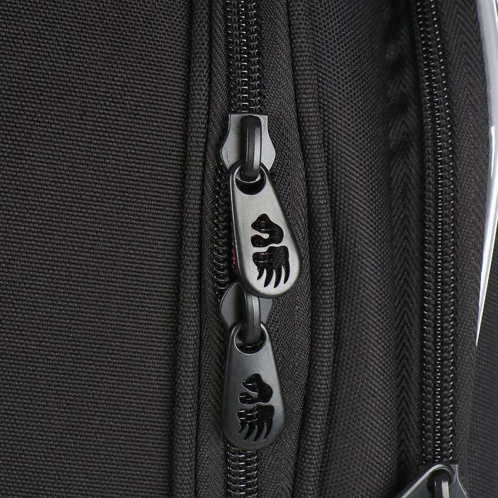 Ранец каркасный, 36 х 28 х 20 см, Grizzly, + брелок, чёрный