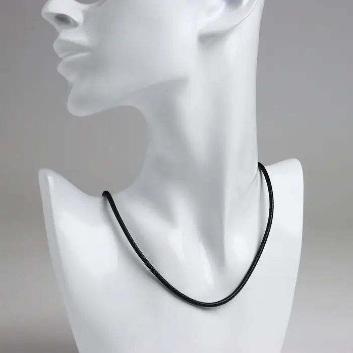 Шнурок корейская вощёная нить, 45 см, d=3 мм, чёрная