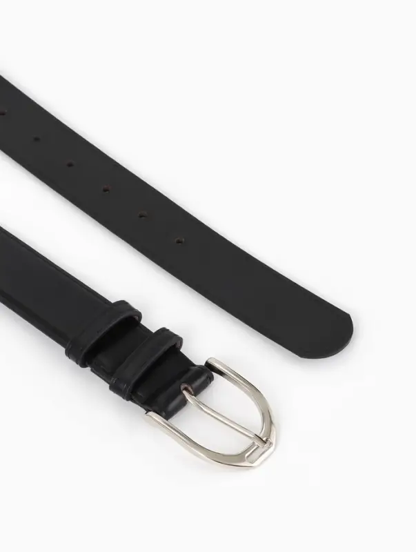 Ремень женский, 3.5&times;110 см, 1 прокол, серебристая пряжка, без винта, чёрный