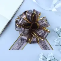 Подарочный бант - шар №5 &laquo;Узор&raquo;, цвет кофейный, для упаковки подарков