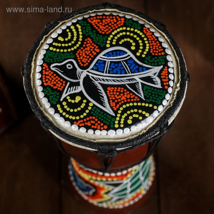 Сувенирный музыкальный инструмент Сувенирный музыкальный инструмент "Барабан Джембе Разноцветный" 13x13x24 см, МИКС