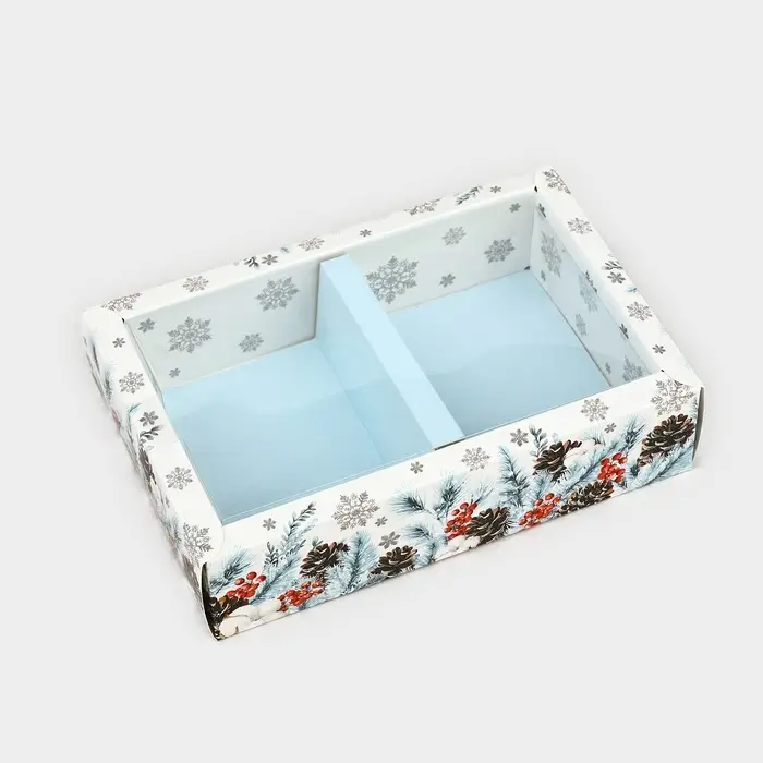 Коробка складная с пластиковой крышкой «Снежная ботаника», 16.5 х 11 х 4 см Коробка складная с пластиковой крышкой «Снежная ботаника», 16.5 х 11 х 4 см