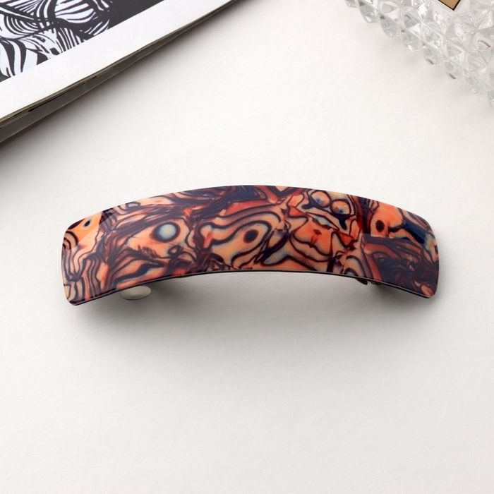 Заколка-автомат для волос Заколка-автомат для волос "Сильва" янтарный принт, 9 см, микс