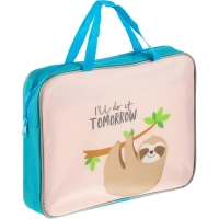 Папка для тетрадей школьн.А4 с ручк+ тверд.дно, ПШ-11,ЗАБАВНЫЙ ЛЕНИВЕЦ 2022