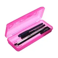 Пенал - футляр Calligrata &laquo;Школьный&raquo;, 80&times;205&times;38 мм, полупрозрачный. пластиковый, МИКС