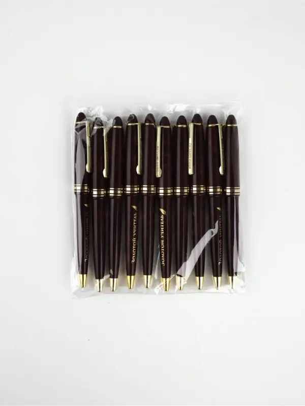 Ручка шариковая, синяя паста, 1 мм, пластик, автоматическая &laquo;Золотой учитель&raquo;