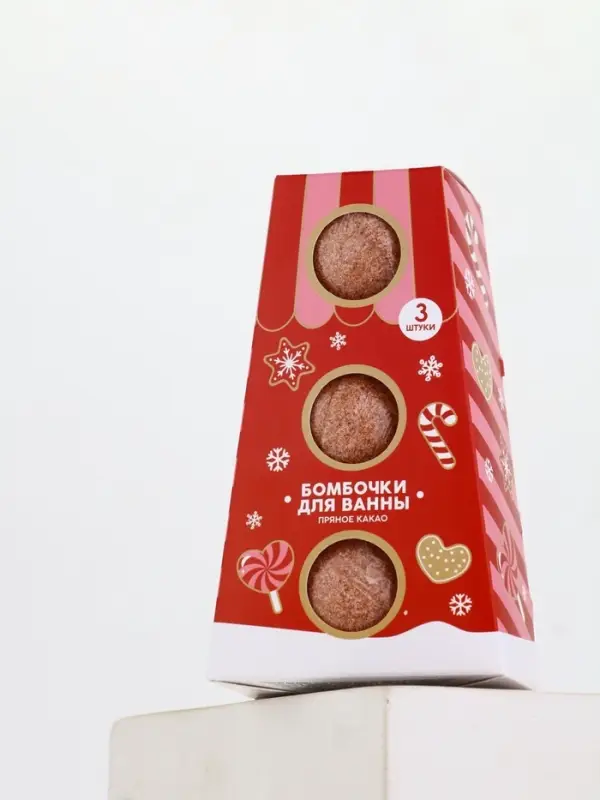 Бомбочки для ванны, аромат пряное какао, набор 3 шт х 40 г, URAL LAB Бомбочки для ванны, аромат пряное какао, набор 3 шт х 40 г, URAL LAB
