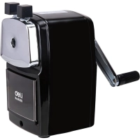 Точилка механическая Deli, 1 отв., со струбциной, в картонной уп., ассорти