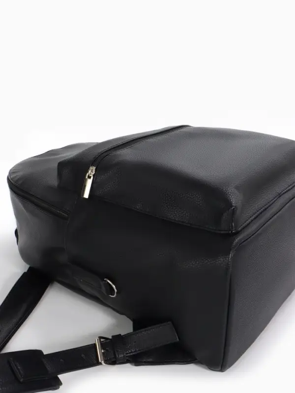 Рюкзак городской TEXTURA на молнии с карманом, размер 30&times;17&times;42 см, чёрный