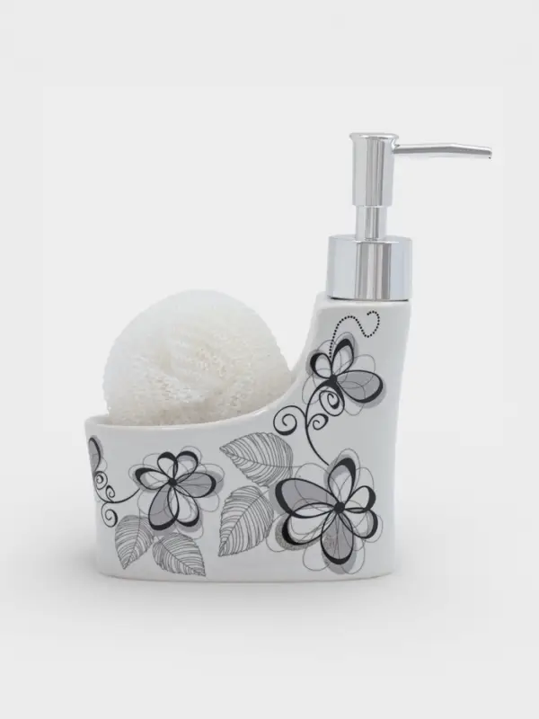 Дозатор для моющего средства с подставкой для губки Доляна &laquo;Романтика&raquo;, 250 мл