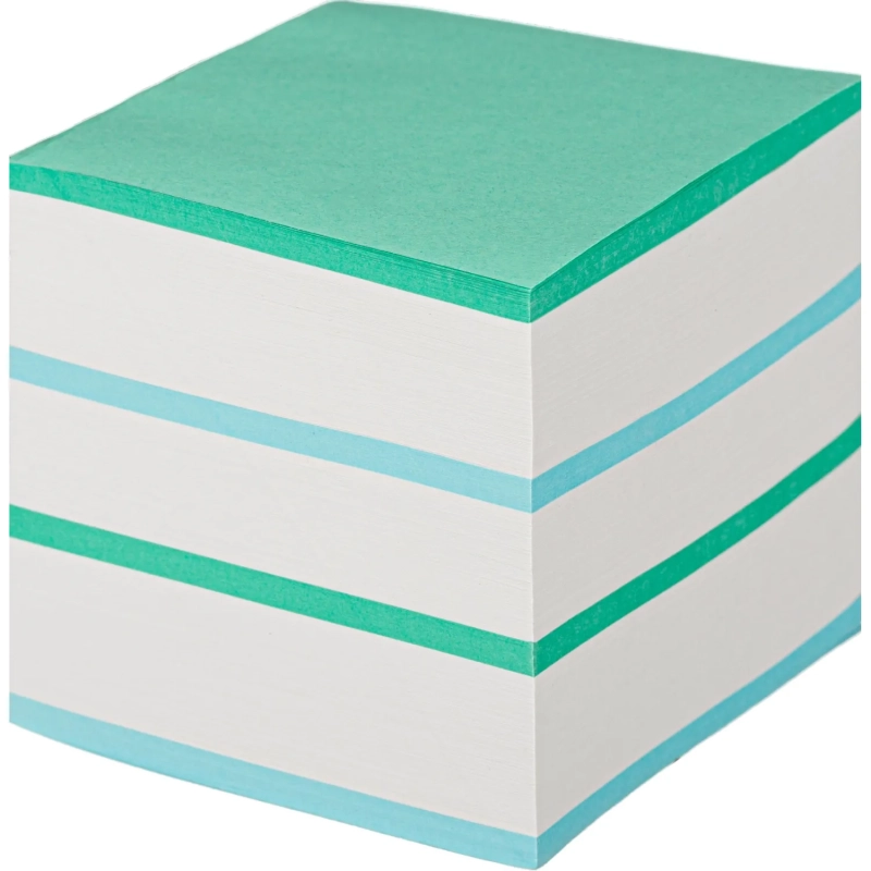 Блок для записей  на склейке 9х9х9 цветной 65-80 г
