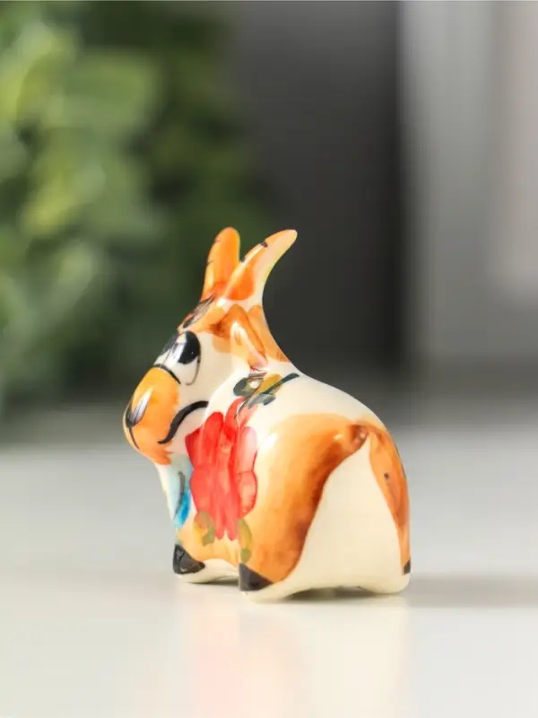 Фигурка фарфор &laquo;Коза малая&raquo;, 4.5 см, гжель, цветная, МИКС