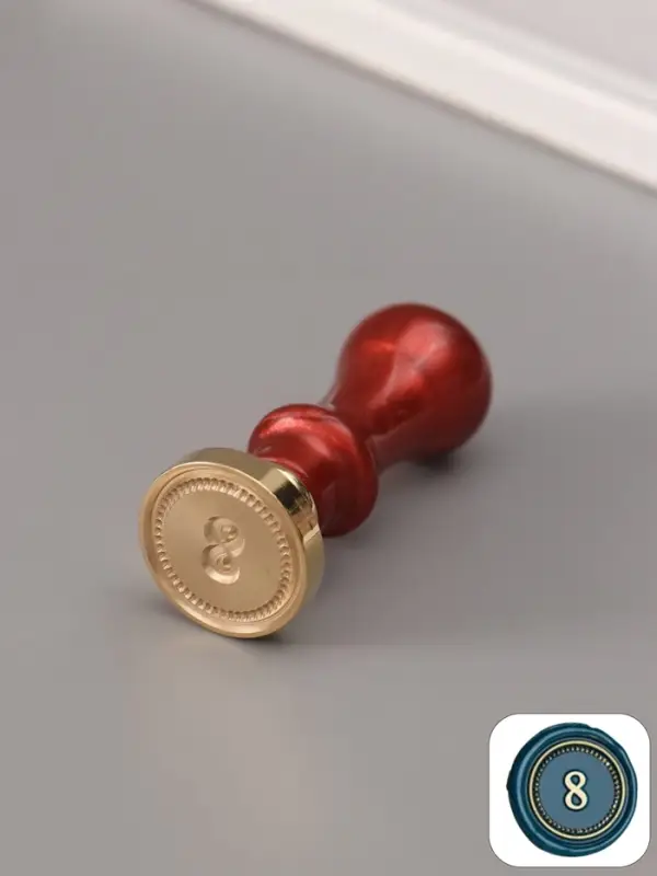 Печать для сургуча с пластиковой ручкой &laquo;Классика цифра 8&raquo;, 2.5&times;2.5&times;6.3 см