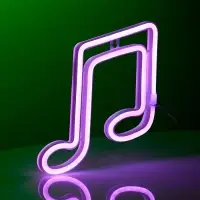 Неоновая вывеска &laquo;Ноты&raquo; 19&times;21 см, батарейки ААх3 (не в комплекте), USB, свечение розовое