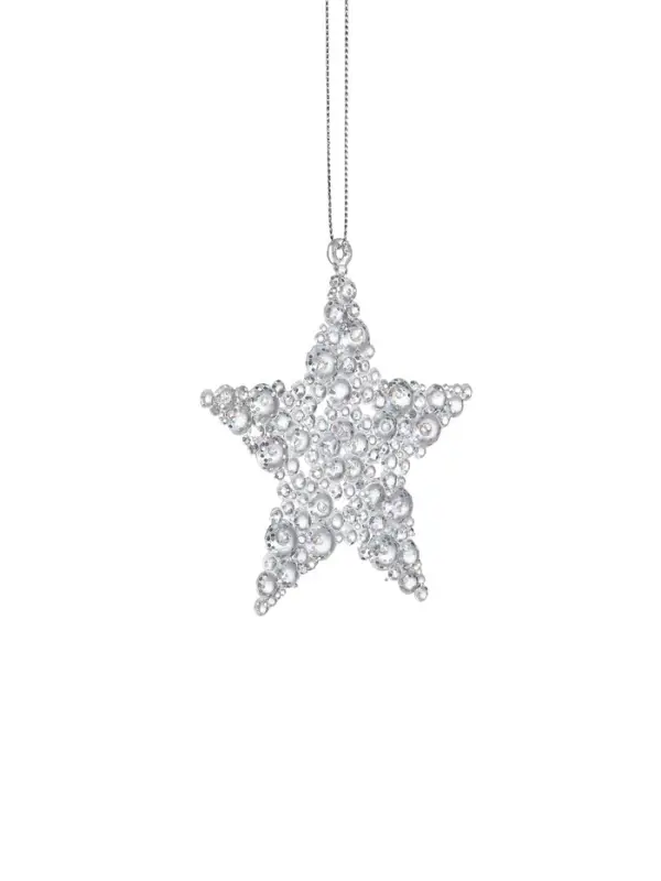 Ёлочные игрушки 2 шт. &laquo;Зимнее волшебство. Звезда - магия&raquo;, 9.5 см, прозрачный