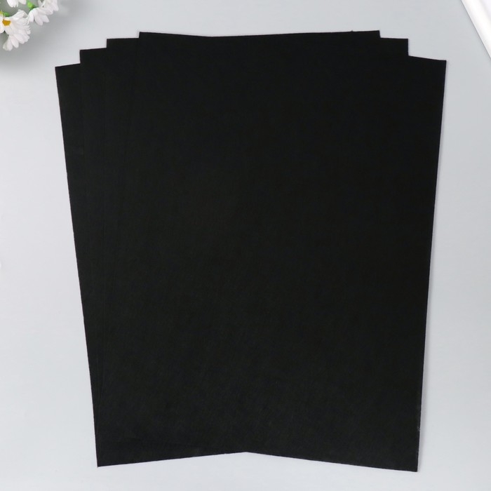 Фетр 1 мм "Чёрный" набор 4 листа 30х40 см