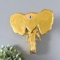 Панно настенное полистоун &laquo;Слон&raquo;, интерьерный декор, золото с патиной, 22&times;7.5&times;22 см