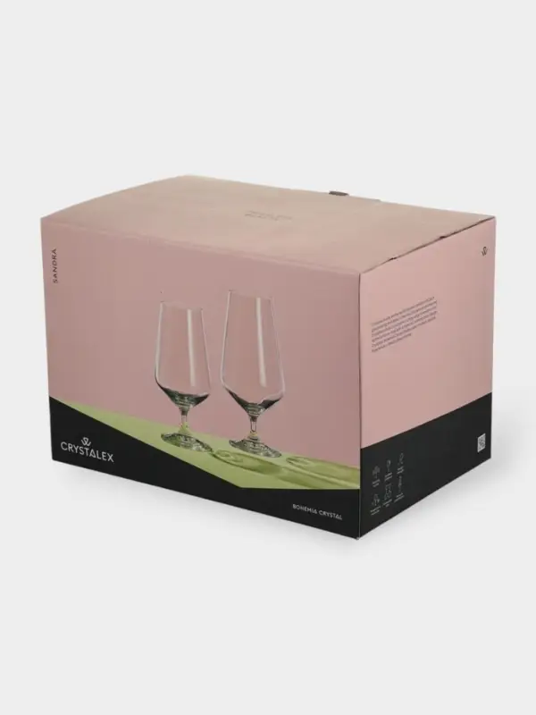 Набор бокалов для пива &laquo;Сандра&raquo;, 540 мл, 6 шт., хрустальное стекло, прозрачный