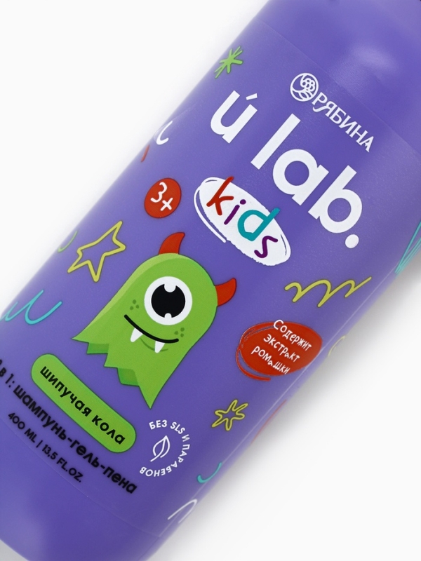 Детский шампунь-гель-пена 3в1 «Монстрики», 400 мл, аромат шипучая кола, ULAB Детский шампунь-гель-пена 3в1 «Монстрики», 400 мл, аромат шипучая кола, ULAB