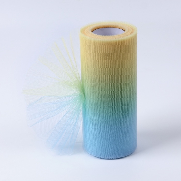Фатин, 15 см, 11 ± 1 г/кв.м, 23 ± 1 м, цвет жёлто-голубой градиент №2 Фатин, 15 см, 11 ± 1 г/кв.м, 23 ± 1 м, цвет жёлто-голубой градиент №2
