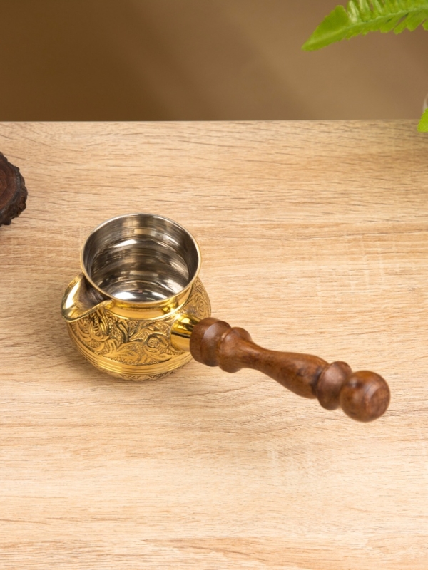 Турка Турка "Золотые узоры" латунь, с деревянной ручкой