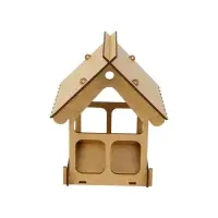 Кормушка - конструктор из ХДФ для птиц &laquo;Домик&raquo;, своими руками, 17&times;13&times;19.5 см, Greengo