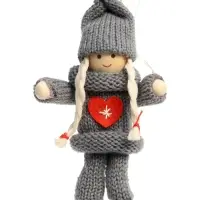 Елочная игрушка &laquo;Куколка в костюме&raquo;, серая, МИКС